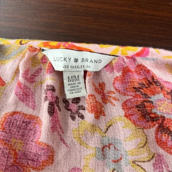 Lucky Brand Medium Women's Floral Tank Top with Tie - Picture 7 of 8